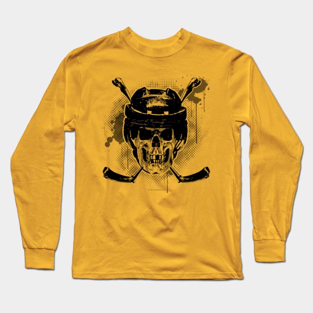 Hockey Skull Long Sleeve T-Shirt by eBrushDesign